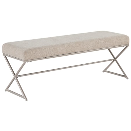 Chic Upholstered X-Base Accent Bench