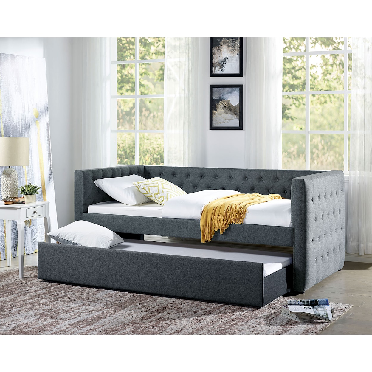 Furniture of America Tricia Twin Daybed with Trundle
