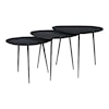 Jofran Reeves Nesting Table - Set of 3 - Black