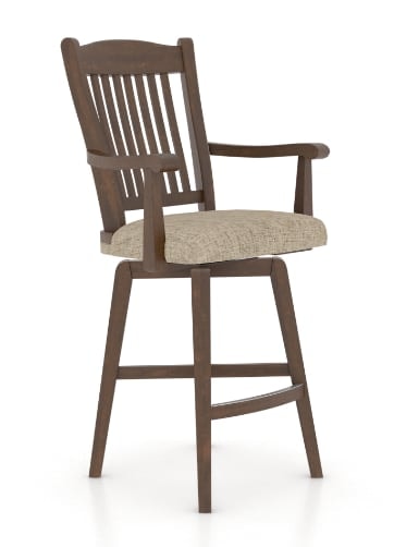 Traditional Customizable Swivel Stool with Arms