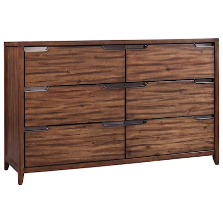 Transitional dresser with Felt-Lined Top Drawers