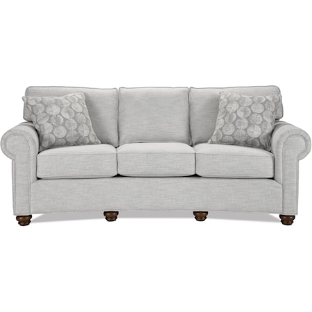 Transitional 3-Seat Conversation Sofa with Bun Feet