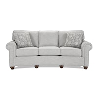Transitional 3-Seat Conversation Sofa with Bun Feet