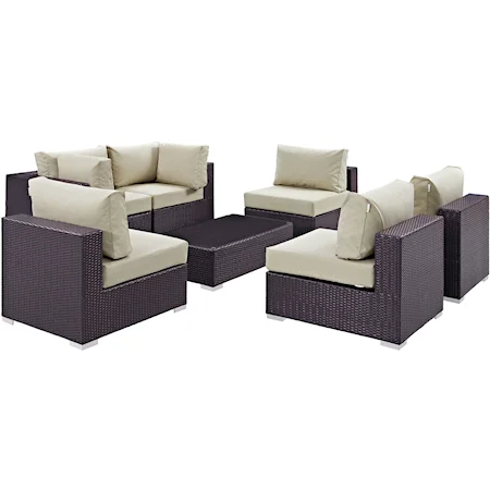 Outdoor 7 Piece Sectional Set