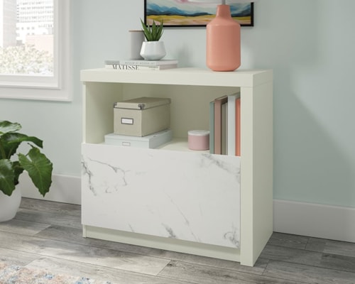 Contemporary Lateral File Cabinet with Open Shelf Storage
