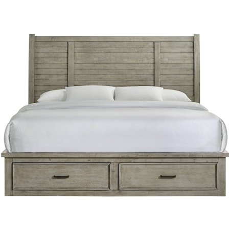 SULLY DRIFTWOOD GREY QUEEN STORAGE | BED