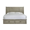 Elements International Sully SULLY DRIFTWOOD GREY QUEEN STORAGE | BED