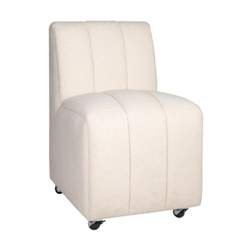 Contemporary Upholstered Accent Chair with Casters