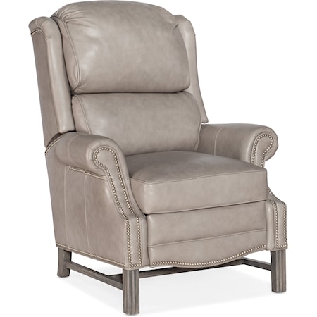 Traditional High Leg Recliner with Rolled Arms