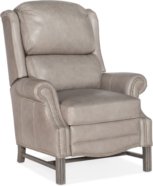 Traditional High Leg Recliner with Rolled Arms