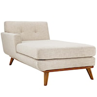 Left-Facing Upholstered Fabric Chaise