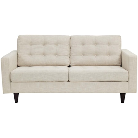Empress Contemporary Upholstered Tufted Loveseat - Beige