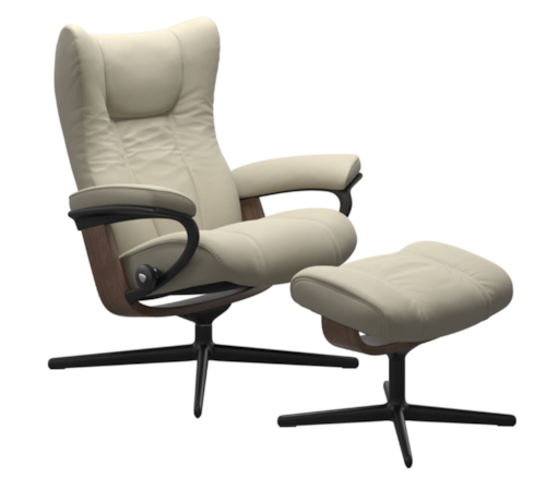 Casual Medium Recliner and Ottoman with Cross Base