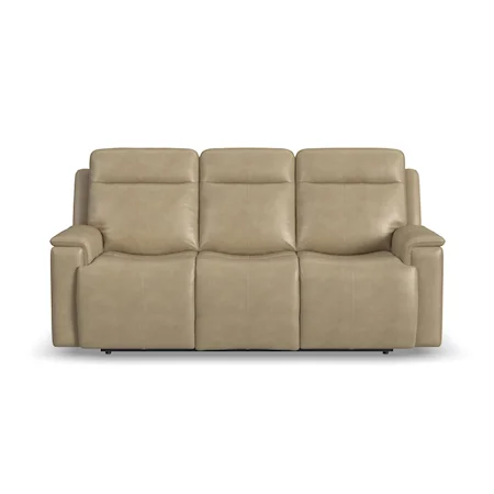 Casual Power Reclining Sofa with Power Headrests and Lumbar