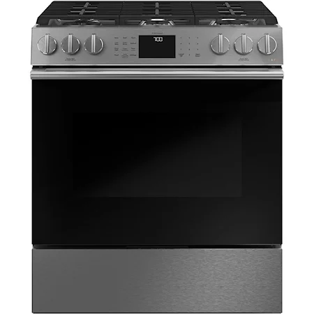 Café™ 30" Slide-In, Front-Control, Gas Range with Convection Modern Glass