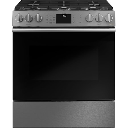 Café™ 30" Slide-In, Front-Control, Gas Range with Convection Modern Glass
