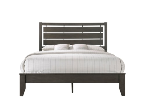 Queen Bed with Headboard Cutouts