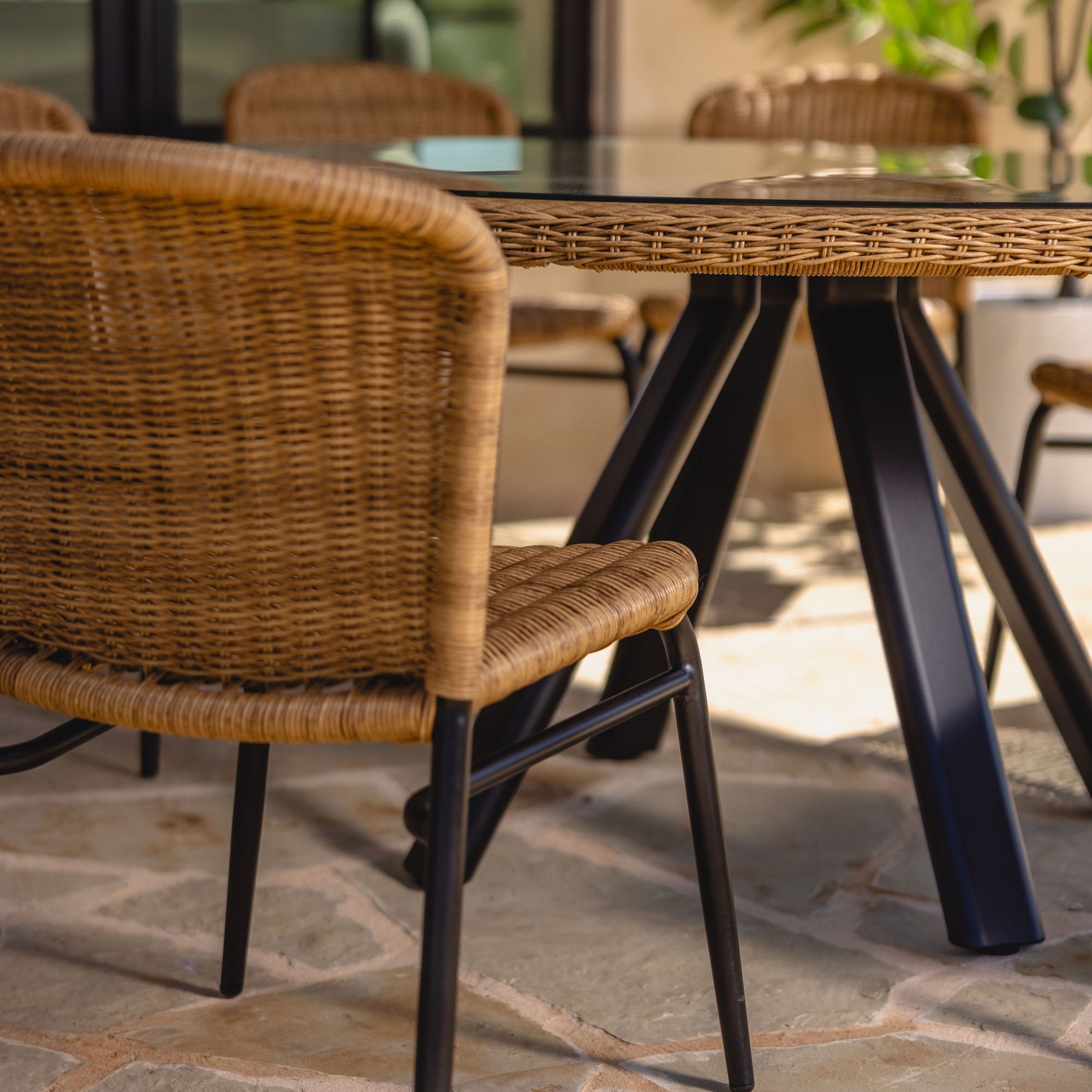 Woven-Vinyl Dining Side Chair