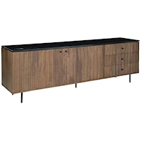 Contemporary 3-Drawer Marble Top TV Stand/Accent Cabinet