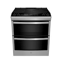 GE Profile 30" Slide-In Double Oven Electric Range with WiFi Connect Stainless Steel