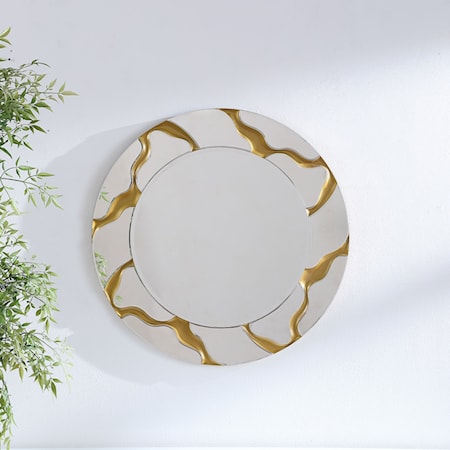 36 x 36 Inch Kintsugi Style Wall Mirror