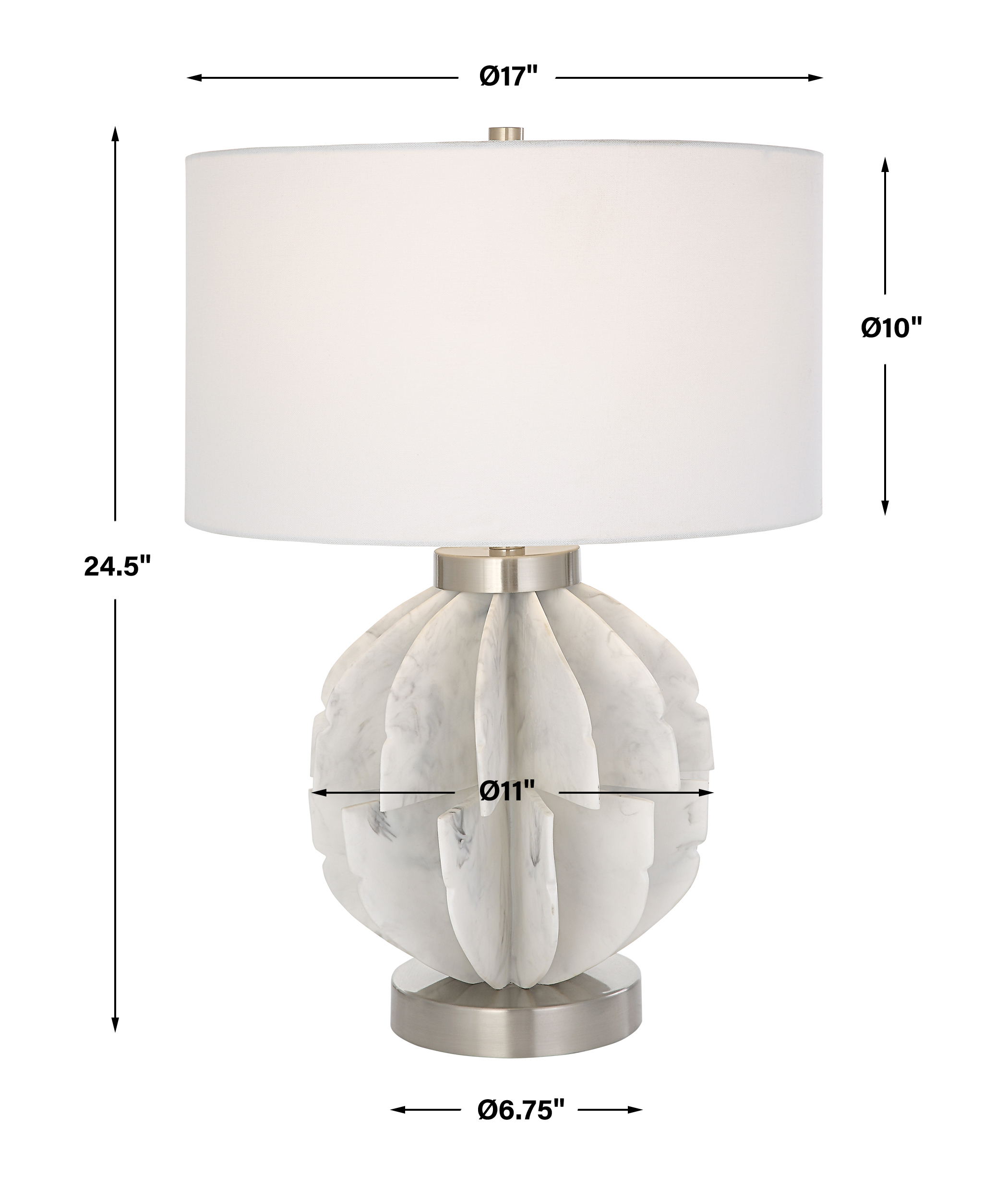 Uttermost Repetition Repetition White Marble Table Lamp