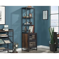 Industrial File Cabinet Tower with Metal Frame & Storage Shelves