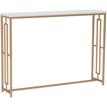Contemporary Console Table with Marble Top