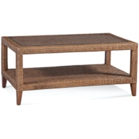 Tropical Cocktail Table with Lower Shelf