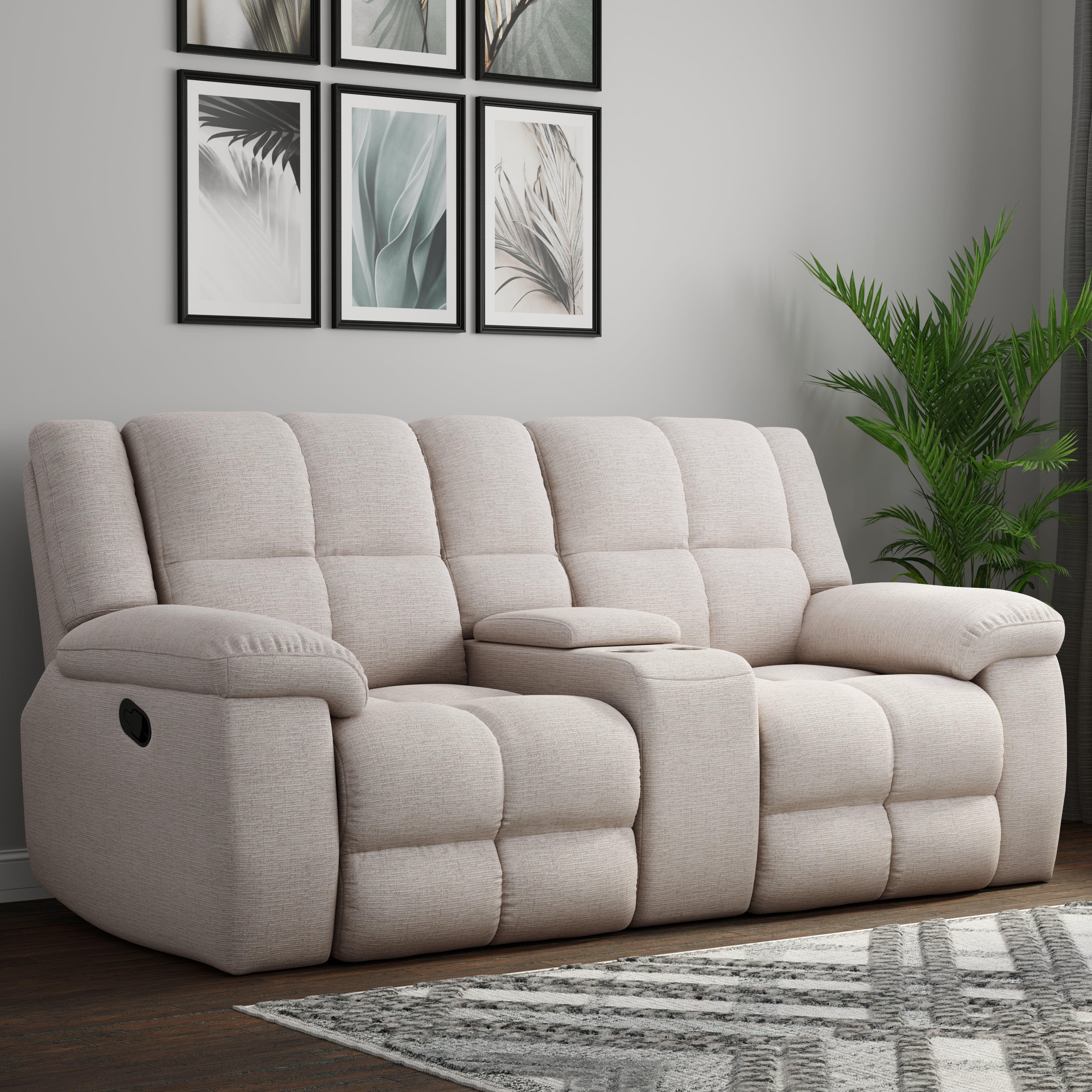 Manual Reclining Console Loveseat