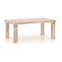 Customizable Rectangular Table with Legs & Accent Rivets