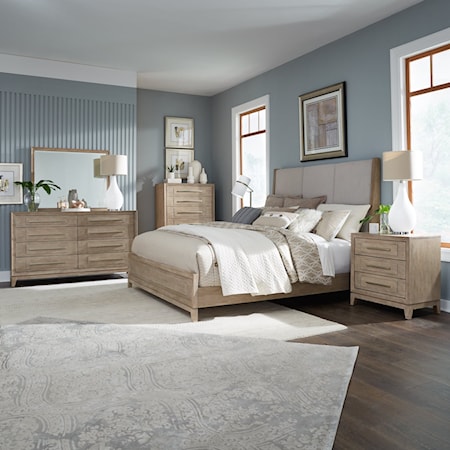 California King Upholstered Panel Bed