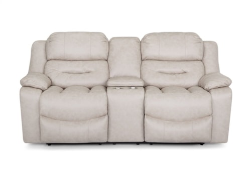 Casual Reclining Loveseat w/Storage Console & Cup Holders