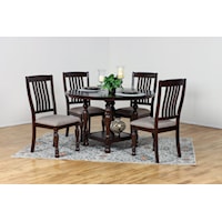 Transitional 5-Piece Round Table Dining Set