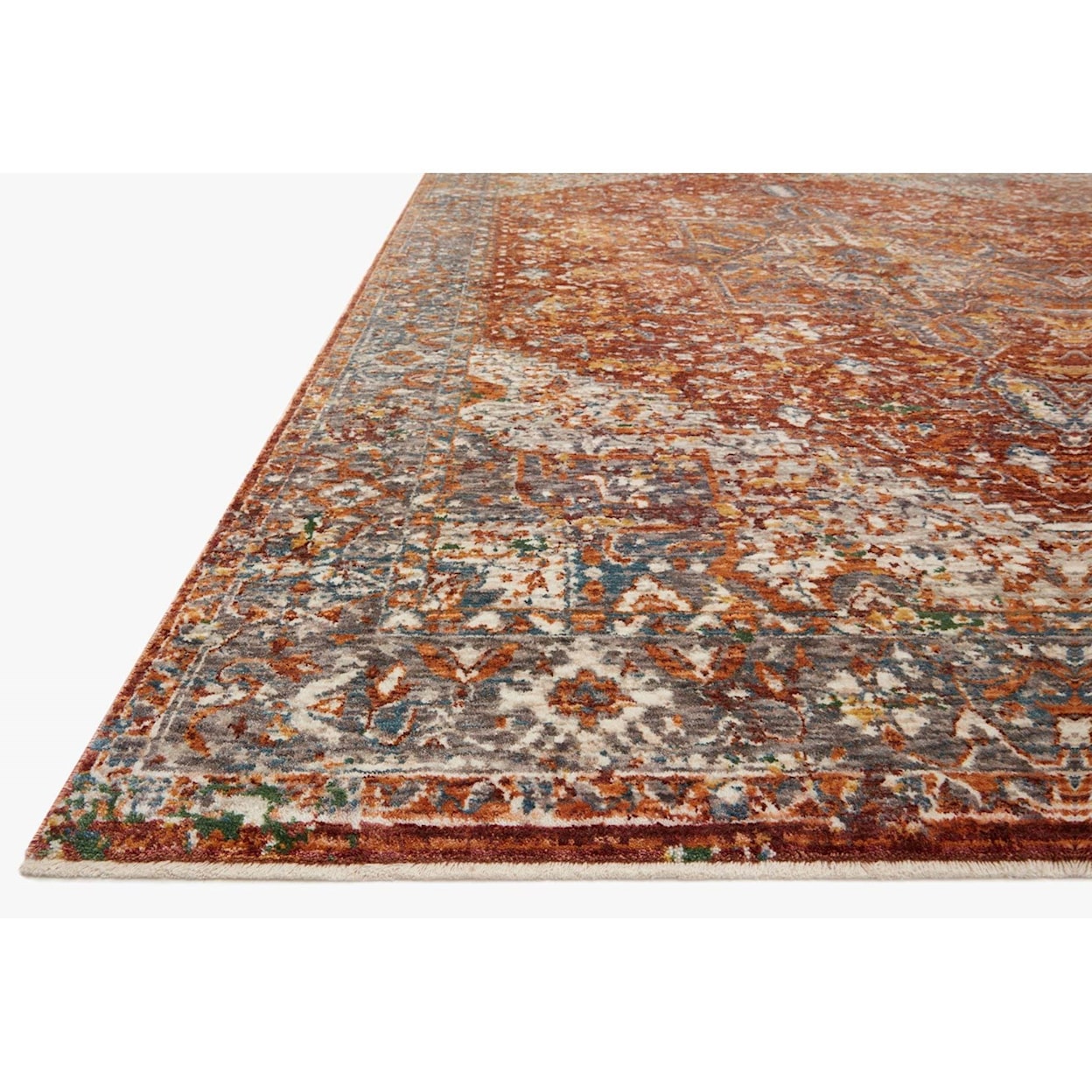 Loloi Rugs Lourdes 18" x 18"  Rust / Multi Rug