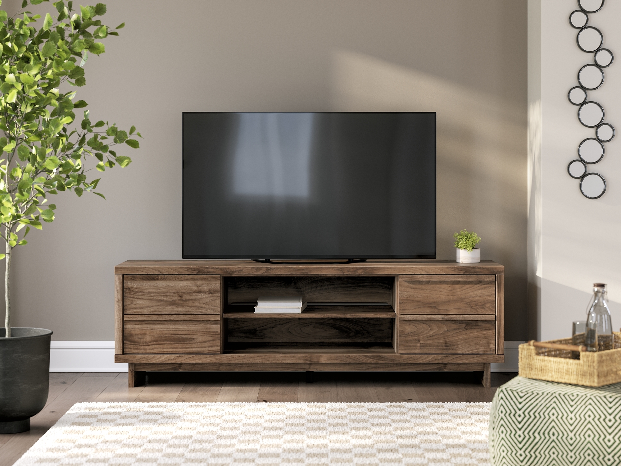 Signature Design by Ashley Zadilyn XL TV Stand W/ Fireplace Option