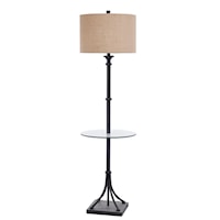 Contemporary Floor Lamp with Tempered Glass Table