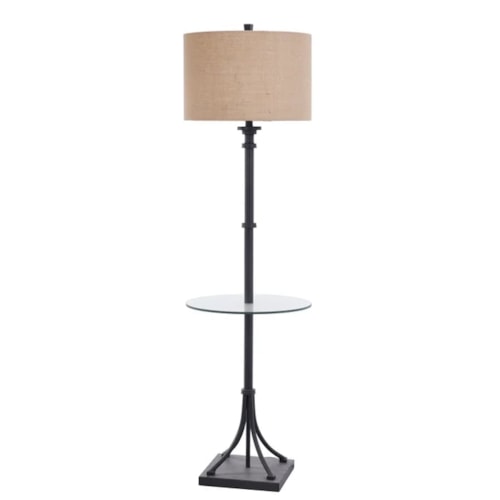 Contemporary Floor Lamp with Tempered Glass Table