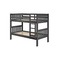 Twin Over Twin Mission Bunk Bed with Ladder - Gray