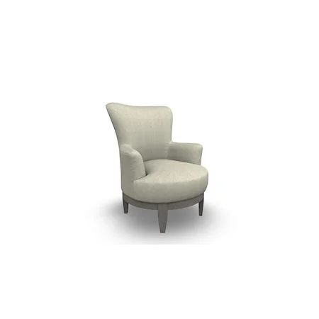 Justine Swivel Chair with Chic, Flared Arms