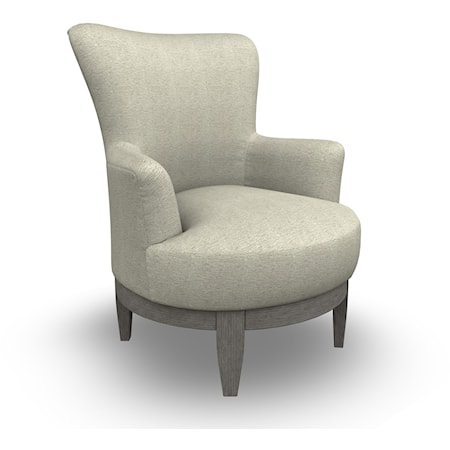 Justine Swivel Chair with Chic, Flared Arms