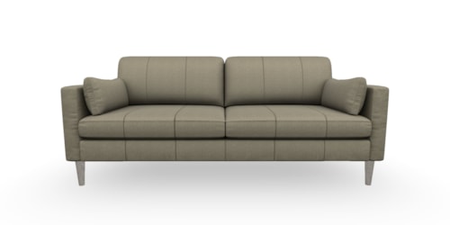 Mid-Century Modern Sofa with Two Pillows