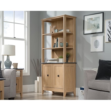 3-Shelf Double Door Bookcase