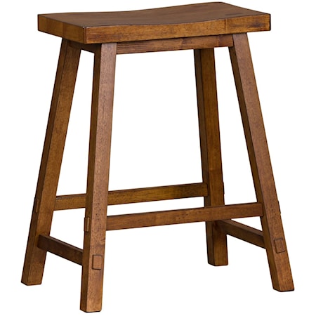 Transitional 24" Sawhorse Counter Height Stool