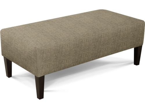 Transitional Rectangular Ottoman with Tapered Legs