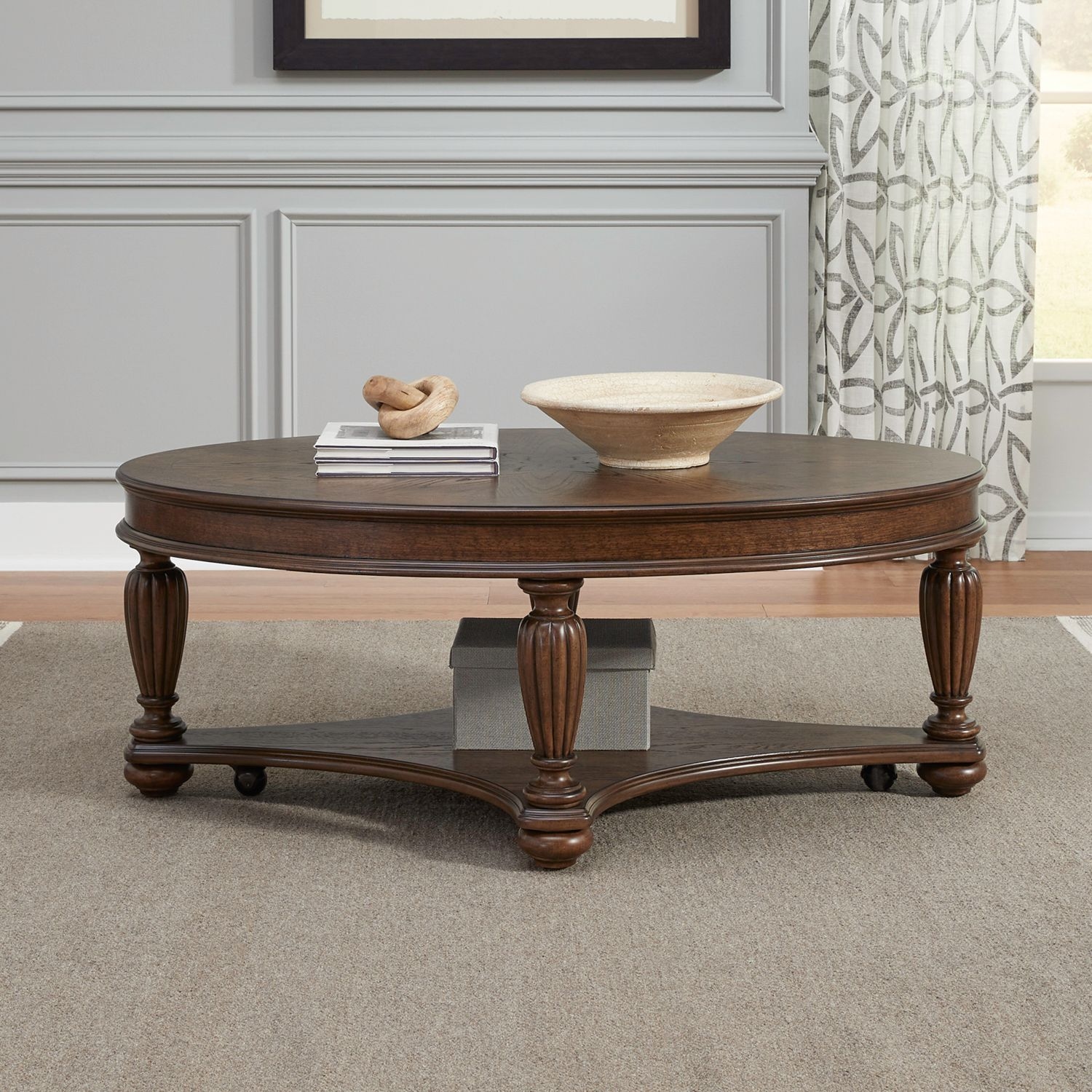 50" Oval Cocktail Table with Casters