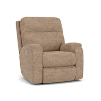 Transitional Power Rocking Recliner with Power Headrest and Lumbar
