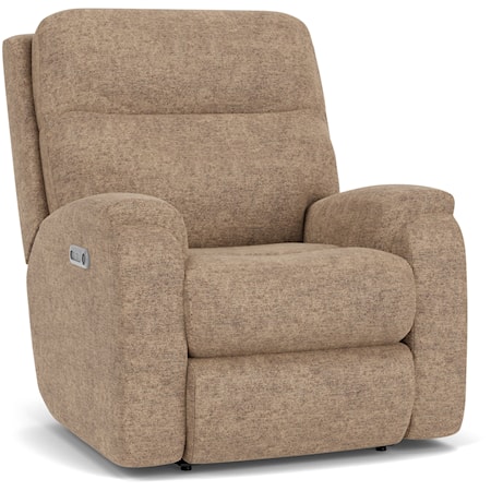 Transitional Power Rocking Recliner with Power Headrest and Lumbar