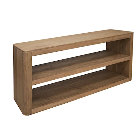 Contemporary Sofa Table with 2-Open Shelves