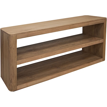 Contemporary Sofa Table with 2-Open Shelves